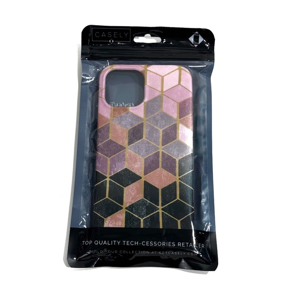 Casely Classic Stepping Up Geo Rose Gold Marble Phone Case iPhone 12 Pro Max New - Picture 2 of 3